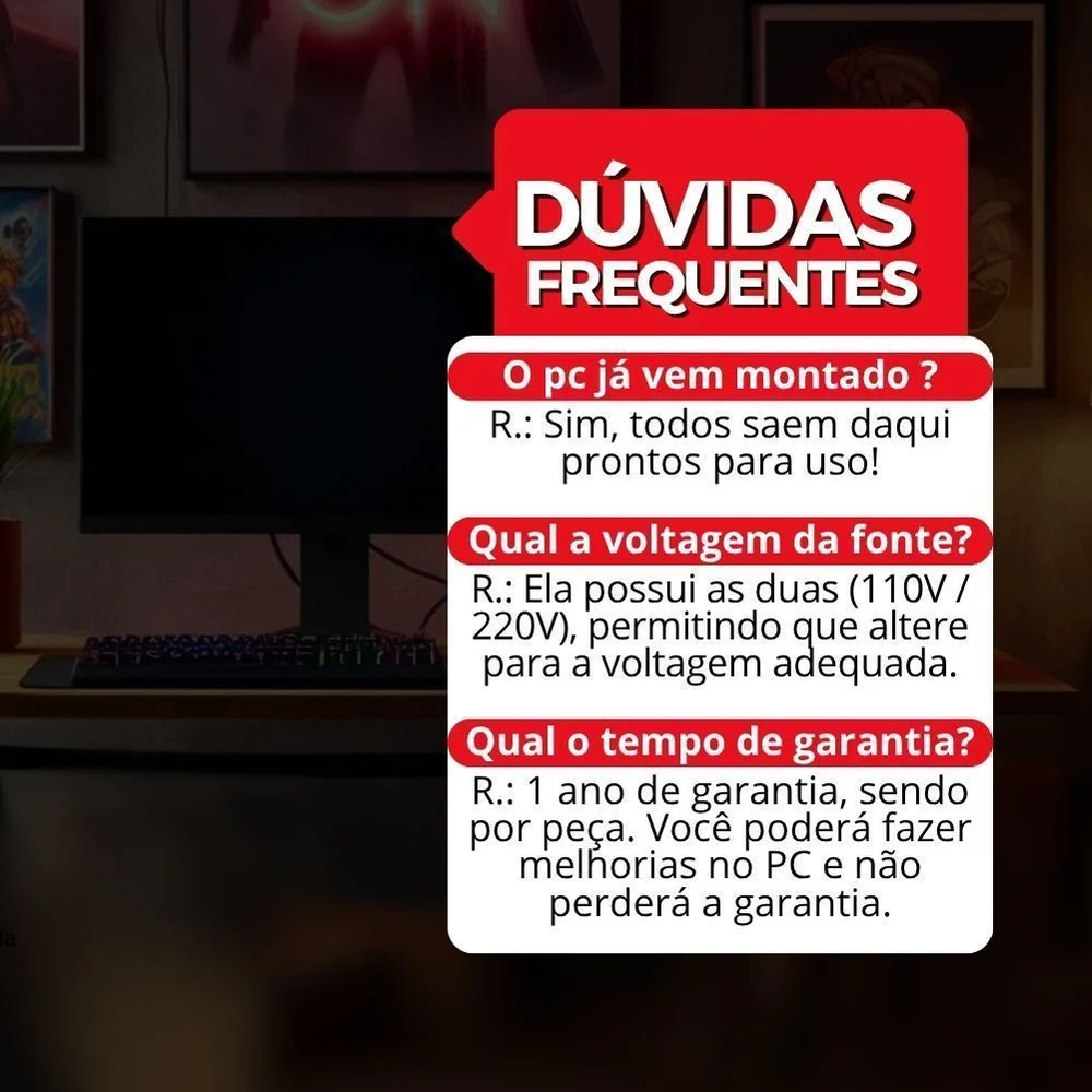 Computador PC Gamer Ryzen 3 3200g 8GB Ddr4 SSD 240GB Radeon Vega WINDOWS 11 Trial A320 Gabinete Gamer 3 Fans - view 3
