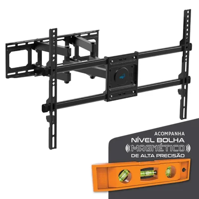 Suporte Articulado De Parede Para Tv 32 A 86 Pol Vesa 600x400 Até 45kg Preto Elg A02v6wp