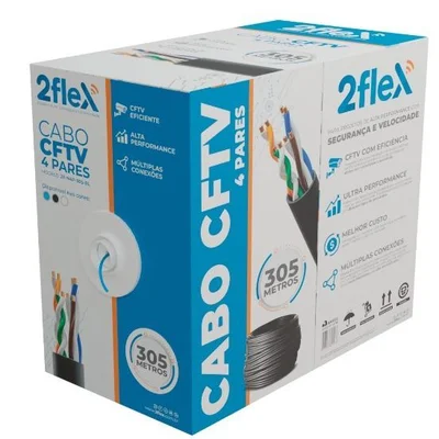 Cabo Cftv Utp Cat5 305mts 4 Pares Azul