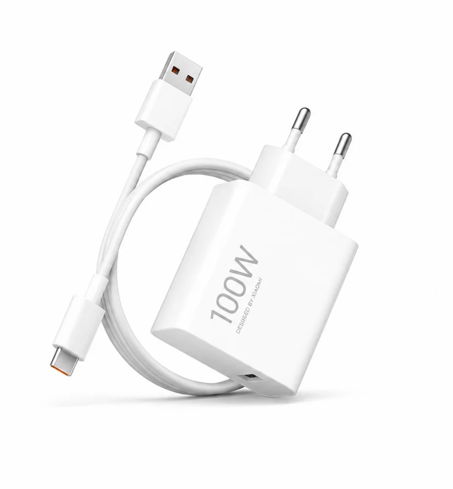 Carregador De Carregamento Rápido Xiaomi Gan 100w Turbo Usb-a Com Cabo Usb-c De 1 Metro