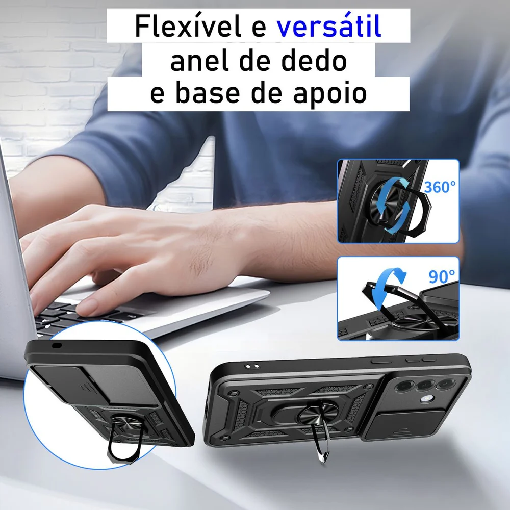 Imagem 3 de 5 do produto Capa Militar P/ Samsung Galaxy A57 - Capinha Case Protetora Anti Impacto Queda Armadura Resistente