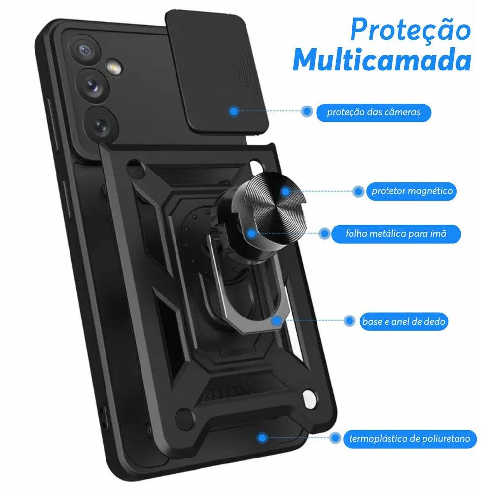 Imagem 3 de 5 do produto Capa Militar P/ Samsung Galaxy A17 - Capinha Case Protetora Anti Impacto Queda Armadura Resistente