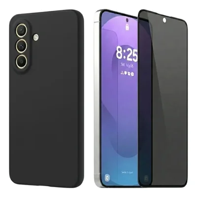 Kit Capinha Aveludada + Película Privacidade Fosca Para Samsung Galaxy A56 5g