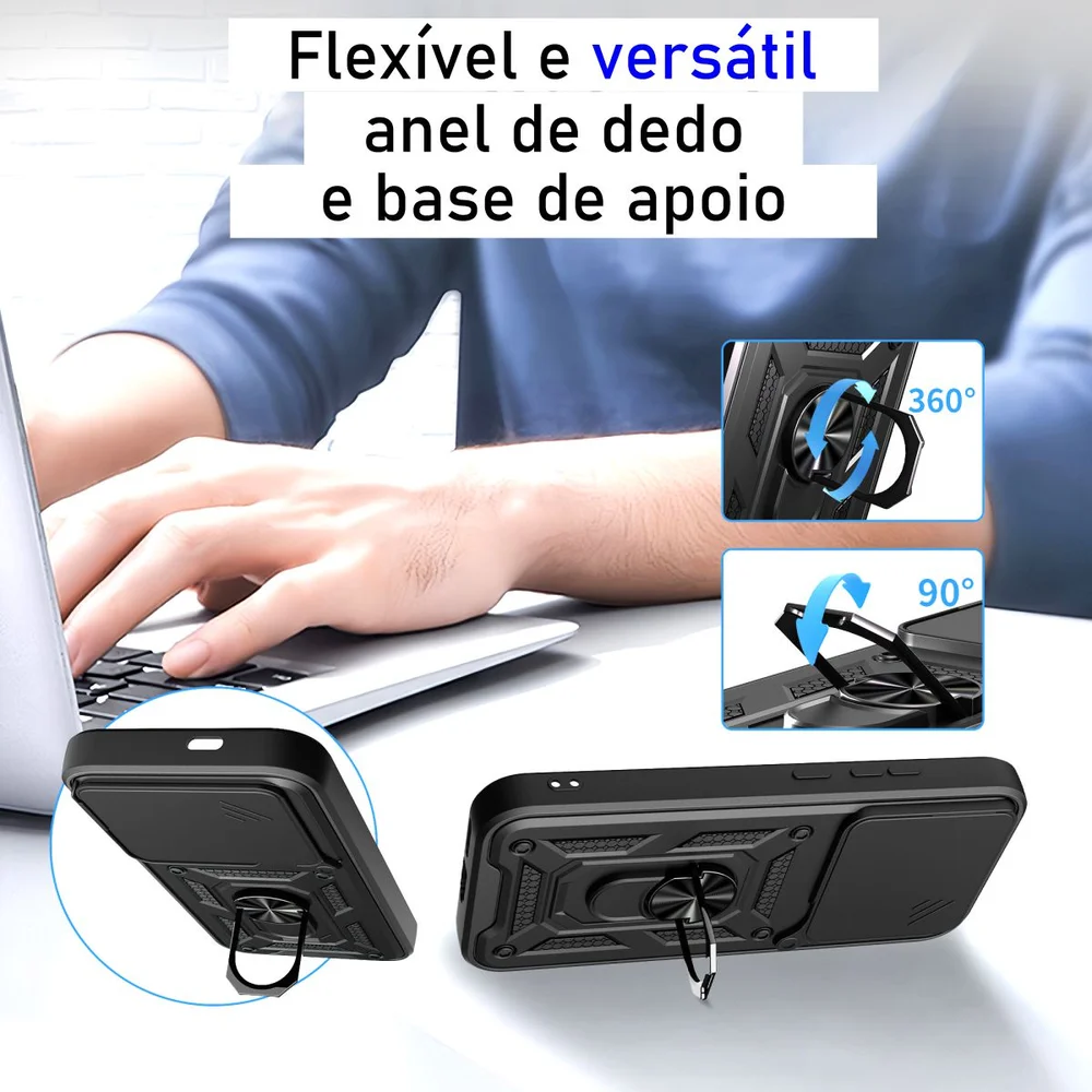 Imagem 2 de 5 do produto Capa Militar P/ Poco F8 Ultra - Capinha Case Protetora Anti Impacto Queda Armadura Resistente