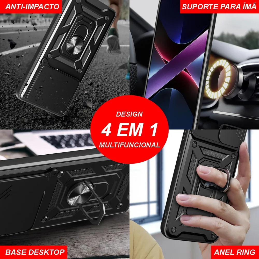 Imagem 3 de 5 do produto Capa Militar P/ Poco F8 Ultra - Capinha Case Protetora Anti Impacto Queda Armadura Resistente