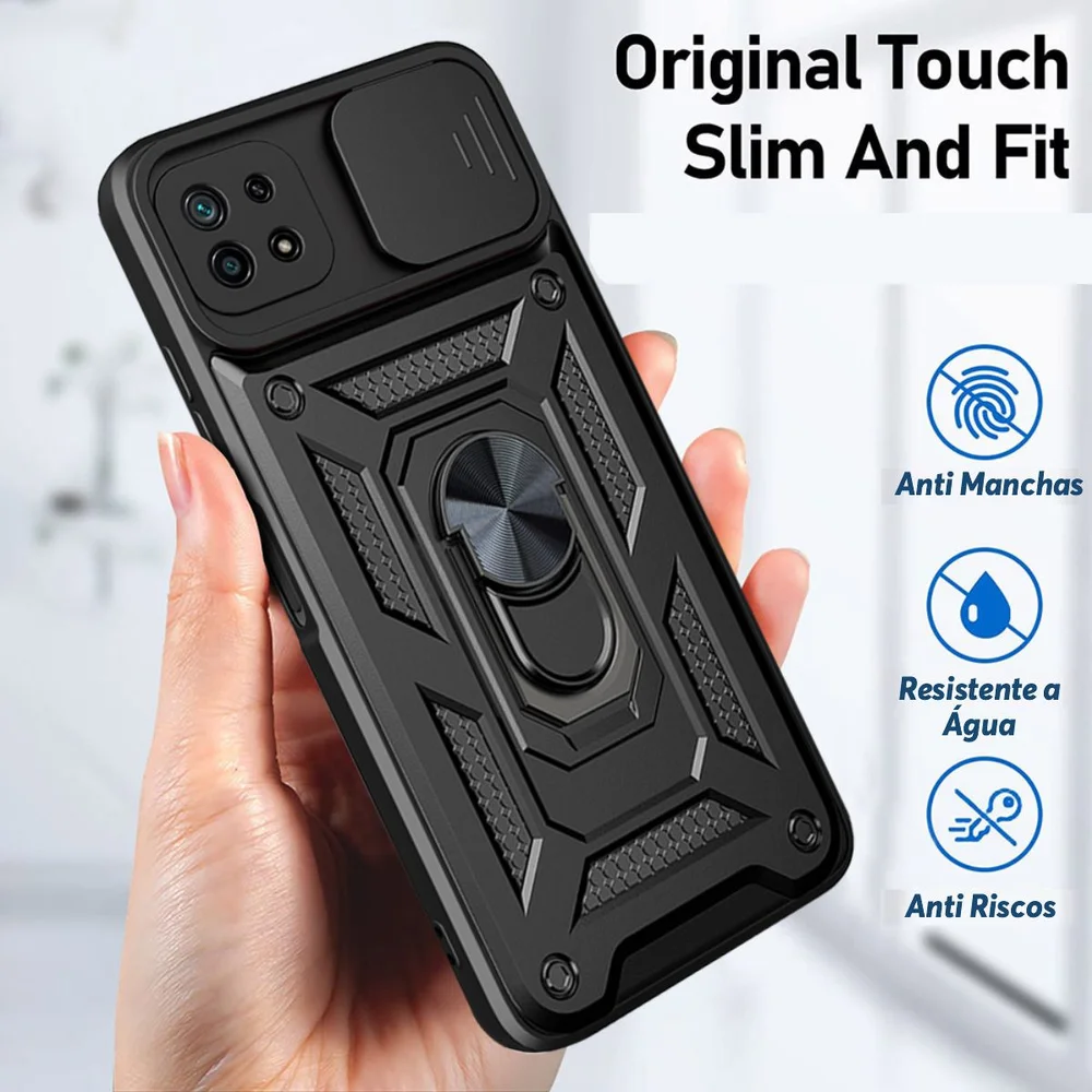 Imagem 4 de 5 do produto Capa Militar P/ Samsung Galaxy A22 4g - Capinha Case Protetora Anti Impacto Queda Armadura Resistente