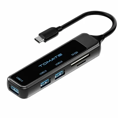 Hub Adaptador 5x1 Usb-c Tomate Mtv-742 Usb 3.0 5gbps Tf Sd