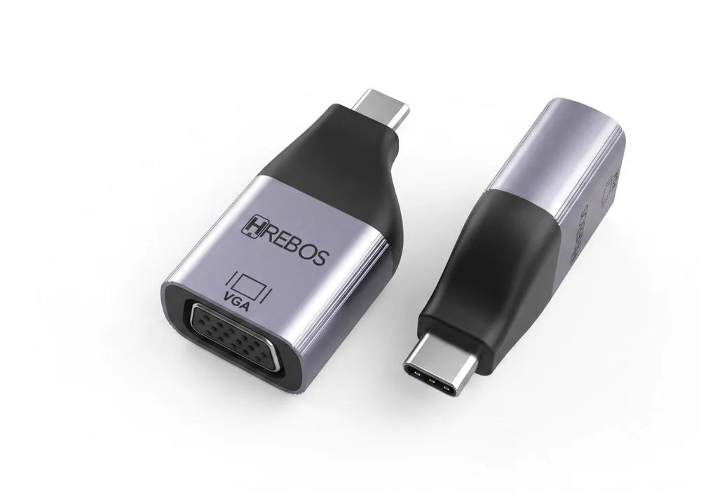 Imagem 2 de 5 do produto Adaptador Usb-c Para Vga 2k 60hz Hrebos Premium Astralink