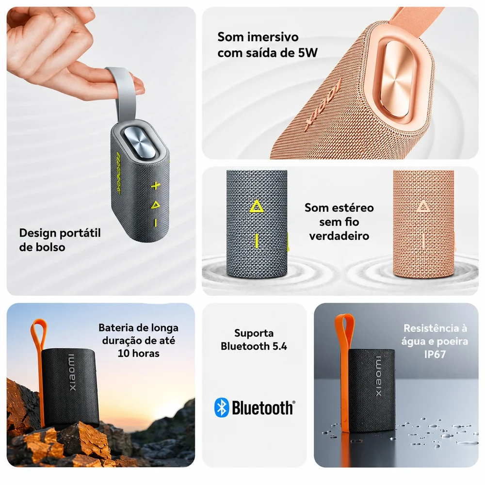 Imagem 4 de 5 do produto Caixa De Som Portátil Bluetooth Xiaomi Sound Pocket 5w Azul