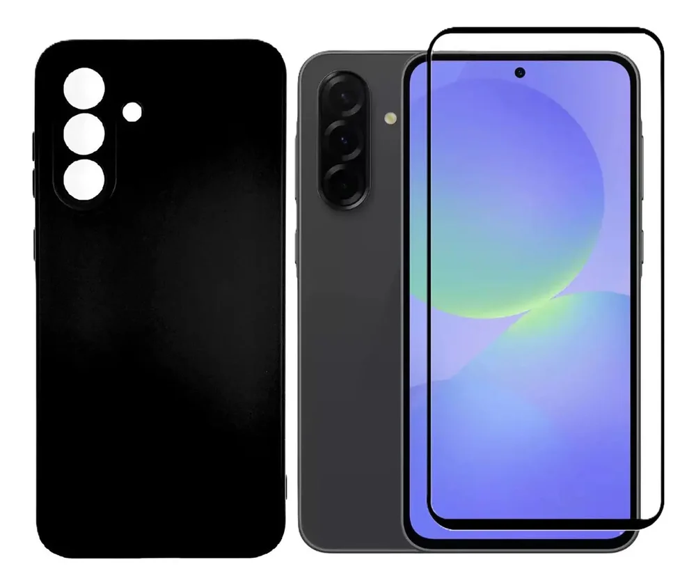 Kit Capa Silicone Aveludada + Película 3d De Vidro Para Samsung Galaxy A36 5g