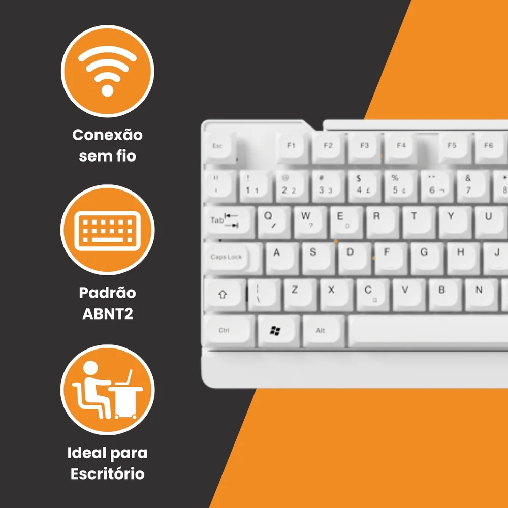 Imagem 2 de 5 do produto Kit Teclado E Mouse Wireless Oex Tm406   PC Notebook Receptor Nano Usb Ergonômico