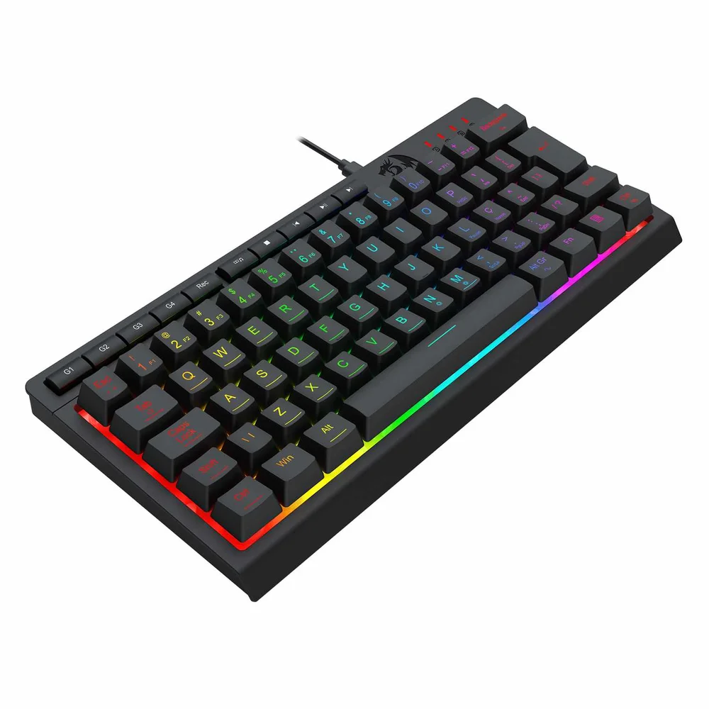 Imagem 5 de 5 do produto Teclado Membrana Gamer Redragon Shiva 61 RGB Abnt2 Multimidia