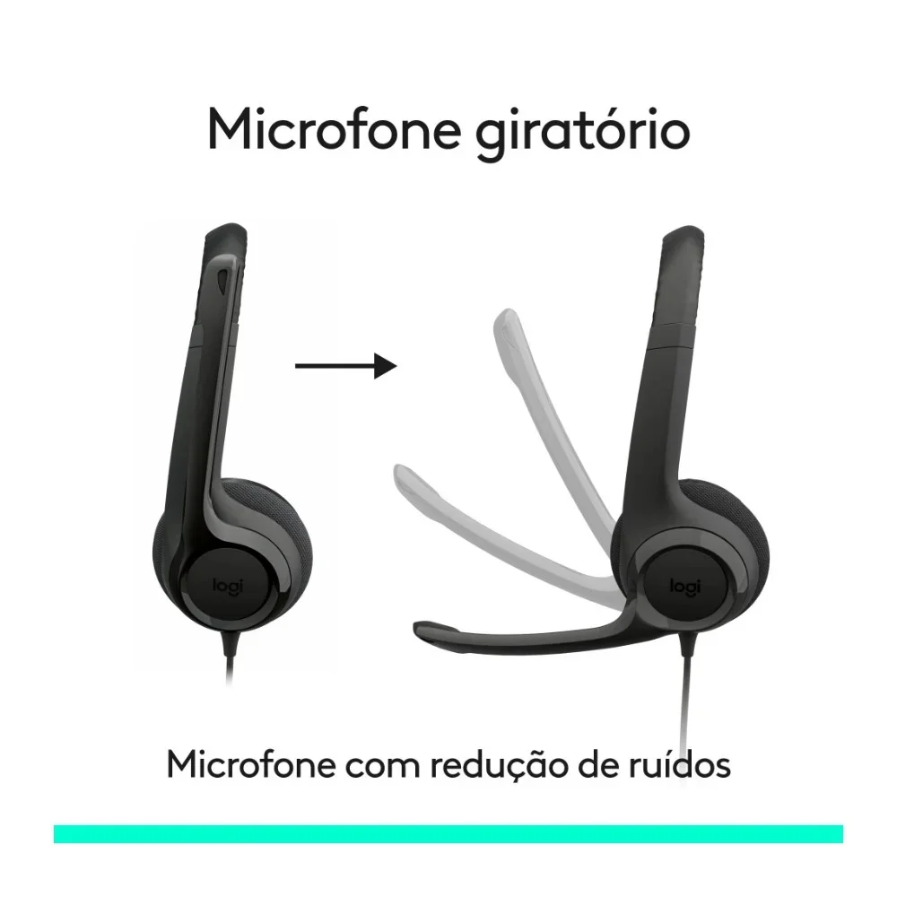Imagem 2 de 5 do produto Fone De Ouvido Mic Logitech H390 Usb-c Preto - 981-001575
