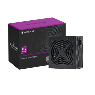 Fonte Atx 0500 W Bluecase, Blu500-pfcps2bx, Pfc Ativo, Com Cabo, Com Caixa, Preta, Bccpfc, Gar: T3m