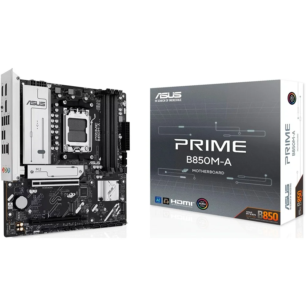 Imagem 3 de 3 do produto Placa Mãe Asus Prime B850m-a Socket Am5 Micro Atx 4xDDR5 M.2 PCi-e 5.0 HDMI Dp Usb-c Ótima Performance