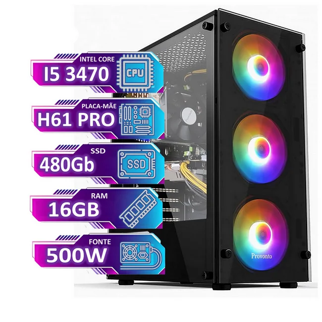 Computador Gamer Completo Com Placa De Vídeo 4gb E 16gb Ram Cpu