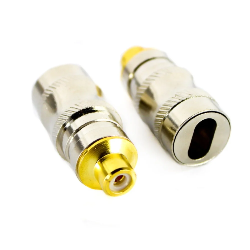 Imagem 2 de 4 do produto Conector Rca Fêmea Metal Gold Storm 10 Unidades
