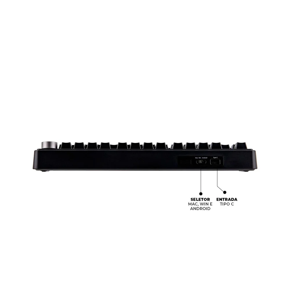 Imagem 4 de 5 do produto Teclado Mecânico Compacto RGB Hot Swap Fio Knob Gamer Office