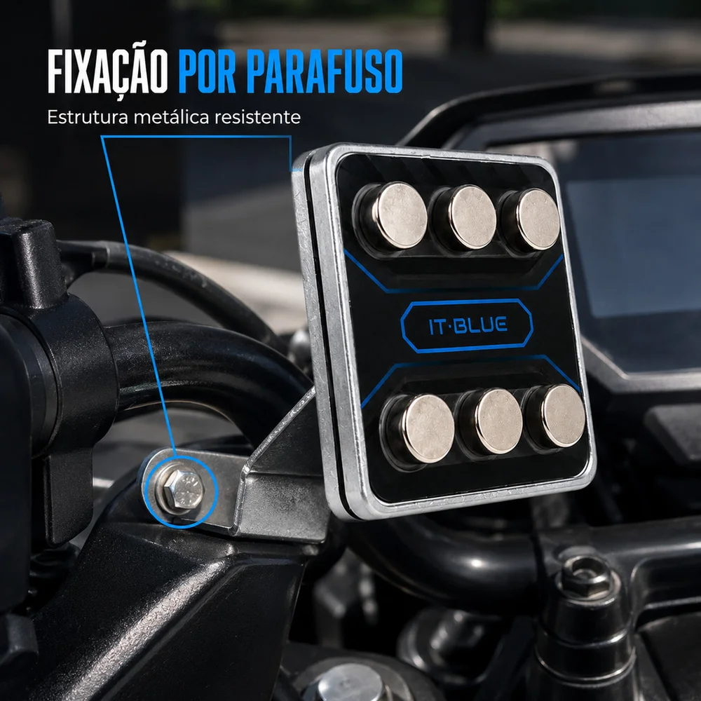 Imagem 3 de 5 do produto Suporte De Celular Para Moto Super Imã Guidão