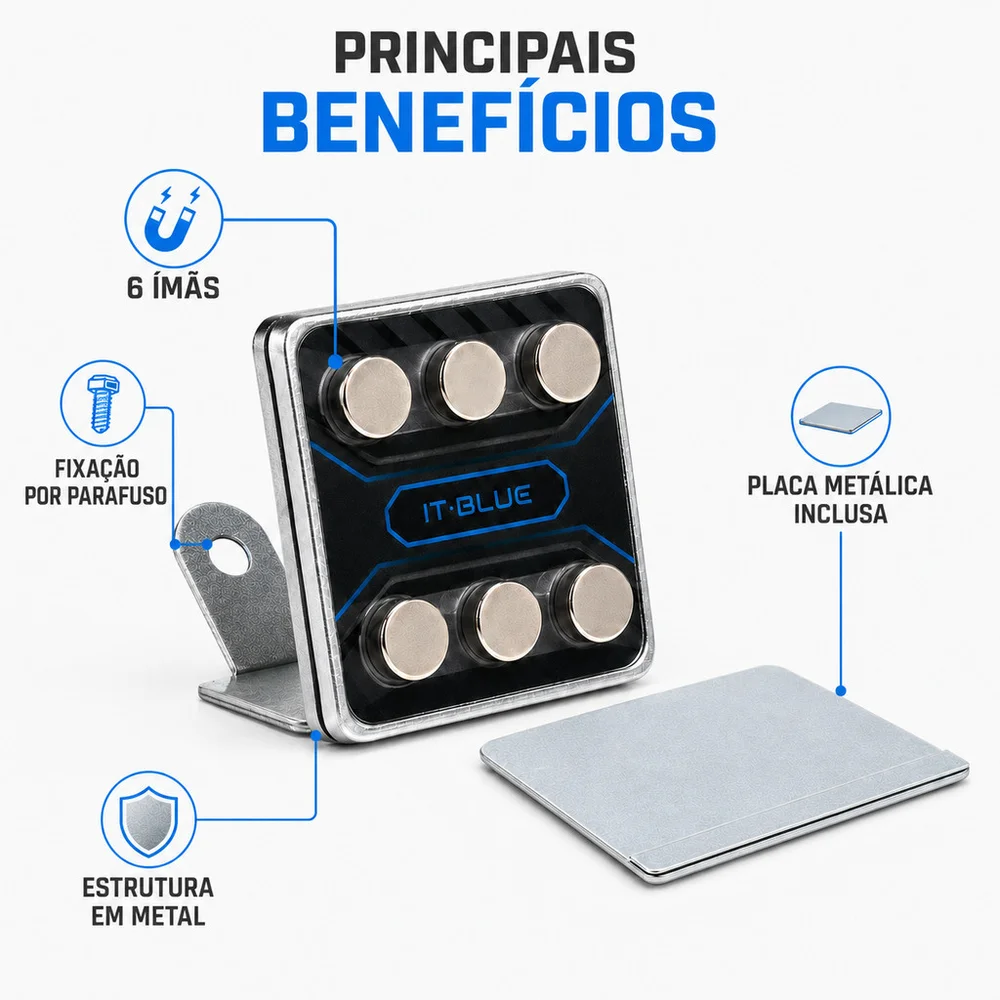 Imagem 5 de 5 do produto Suporte De Celular Para Moto Super Imã Guidão