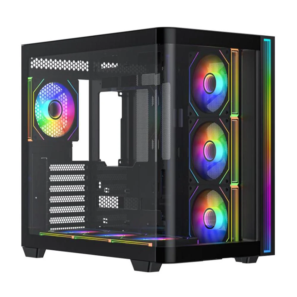 Gabinete Gamer Primetek Infinity Com 7 Fans ARGB Vidro Curvo E Suporte Gpu