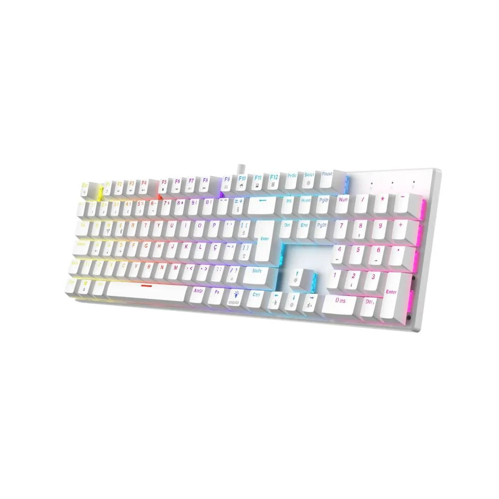 Imagem 3 de 4 do produto Teclado Gamer Dazz Orion V2 Switch Vermelho Rainbow C/ Fio Abnt2 - Branco