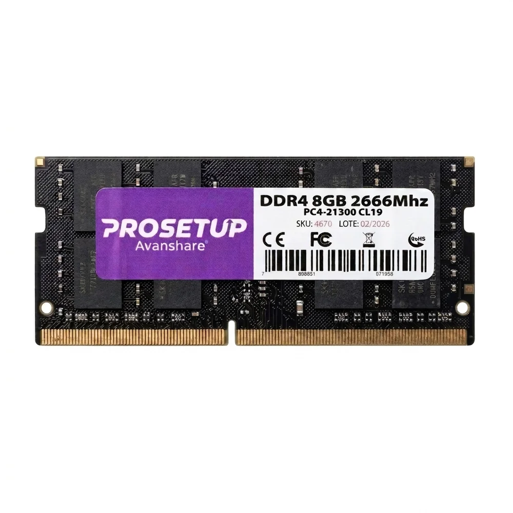 Memoria Para Notebook Ddr4 8GB 2666mhz PC4-21300 Cl19 Prosetup Avanshare