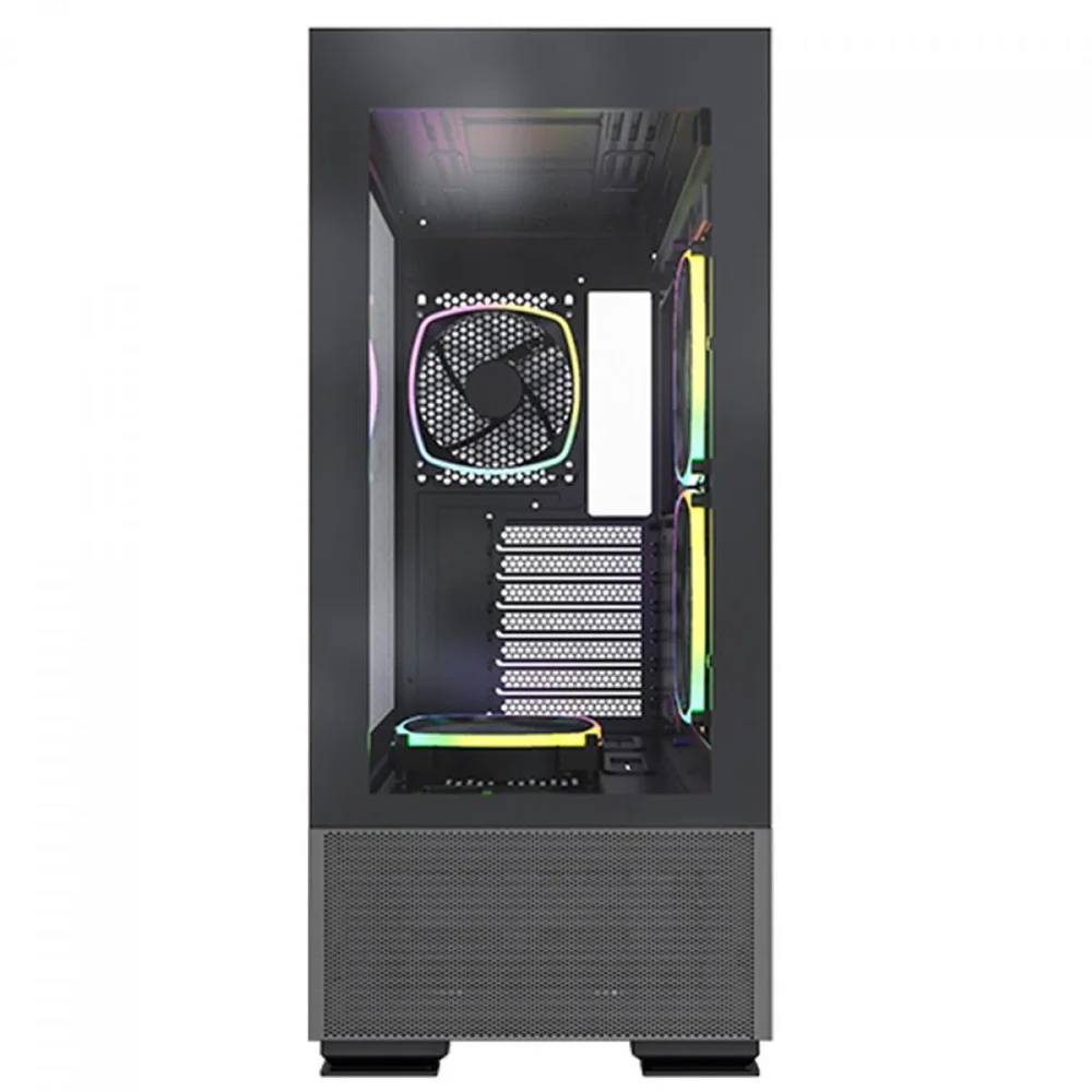 Imagem 5 de 5 do produto Gabinete Gamer Montech Sky Two, ARGB, Mid Tower, Vidro Temperado, Atx, Black, Sem Fonte, Com 4 Fans