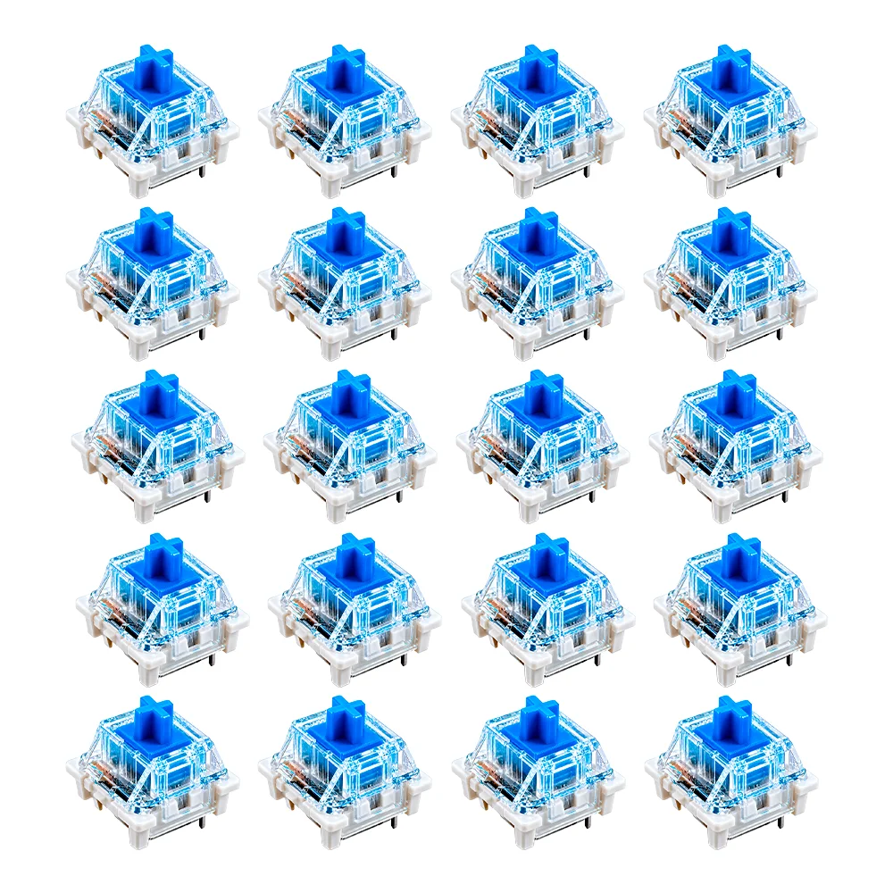Kit 20 Switch Blue Para Teclado Mecânico Outemu Padrão Mx Azul Clicky Reposição Hot Swap