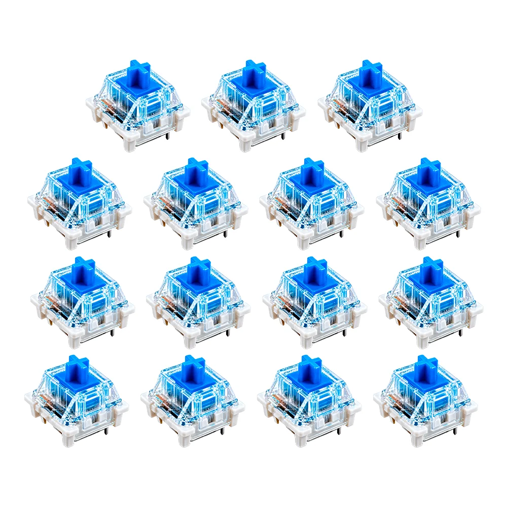 Kit 15 Switch Blue Para Teclado Mecânico Outemu Padrão Mx Azul Clicky Reposição Hot Swap