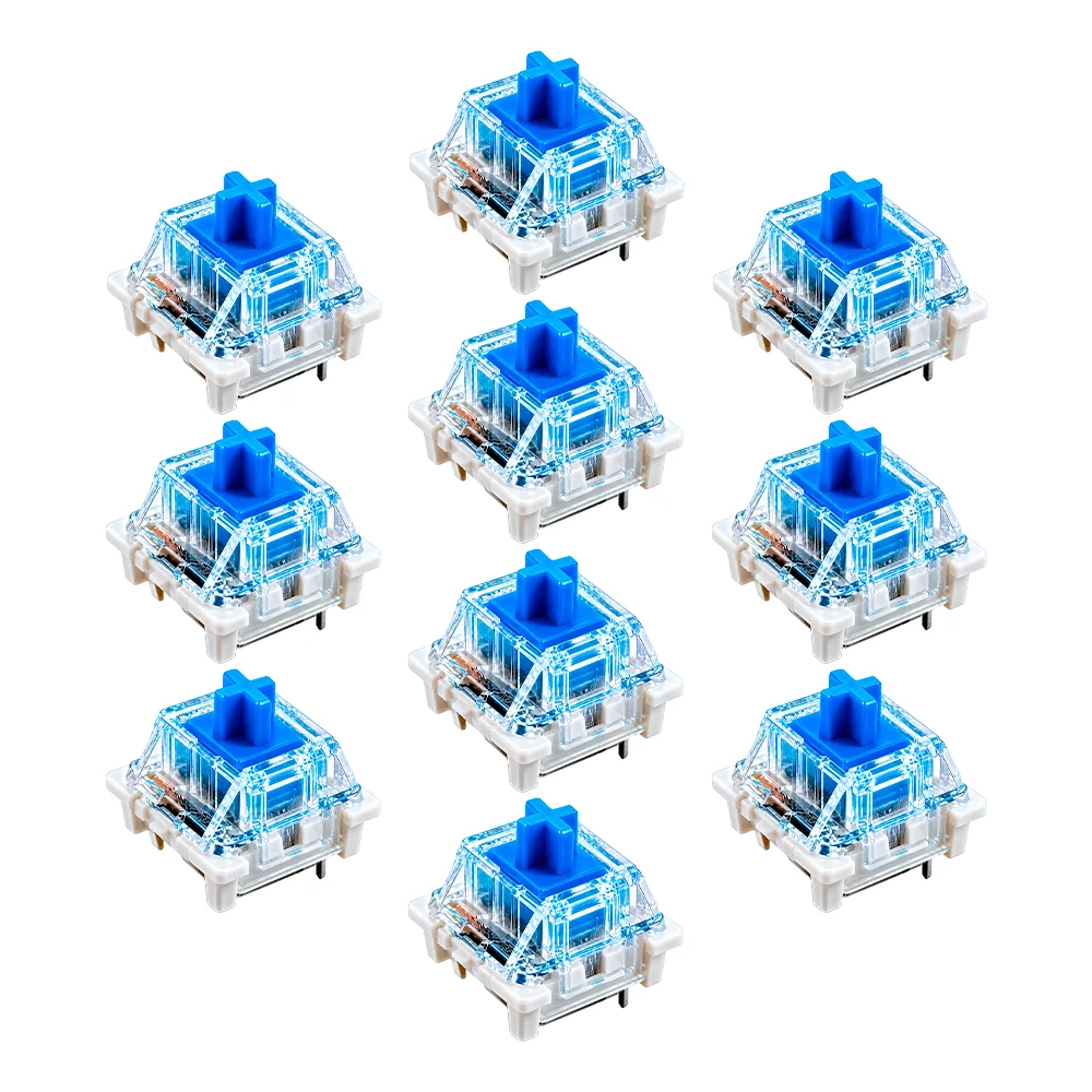 Kit 10 Switch Blue Para Teclado Mecânico Outemu Padrão Mx Azul Clicky Reposição Hot Swap