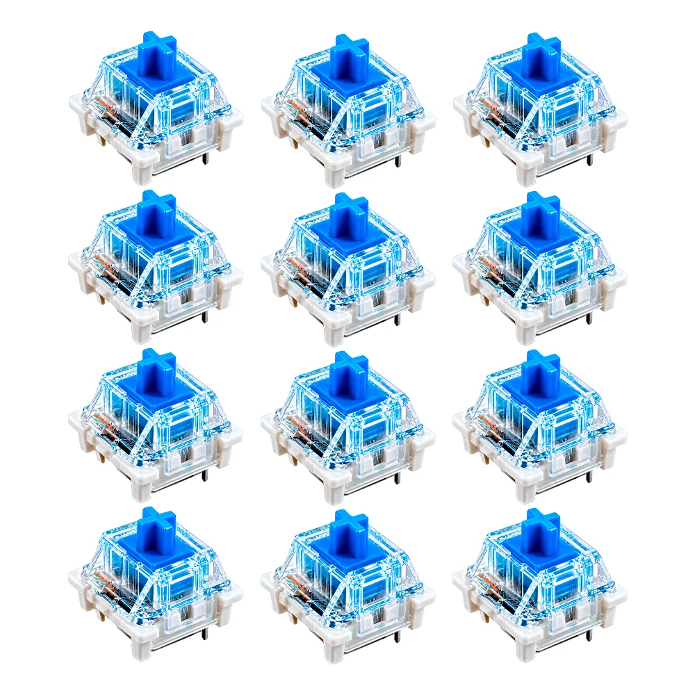 Kit 12 Switch Blue Para Teclado Mecânico Outemu Padrão Mx Azul Clicky Reposição Hot Swap