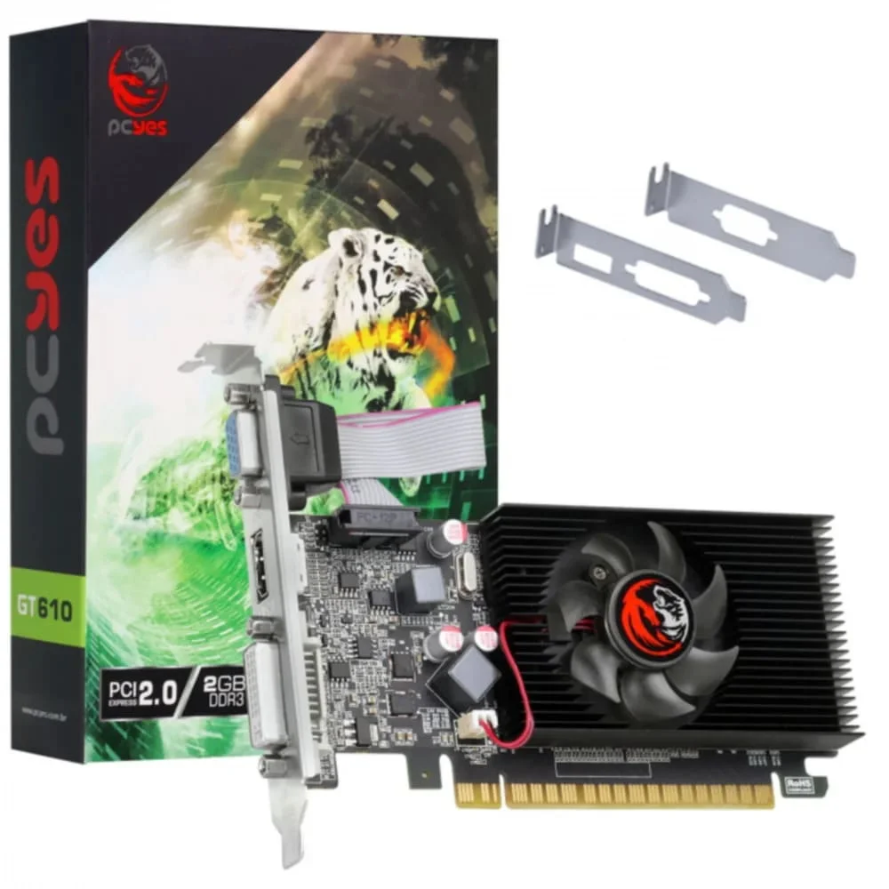 Gpu Nvidia Geforce Gt 610 Gdd3 2gb 64bit Single Fan - Low Profile - Pa610gt6402d3lp