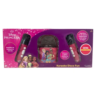 Caixa De Som Bluetooth Karaokê Infantil Princesas