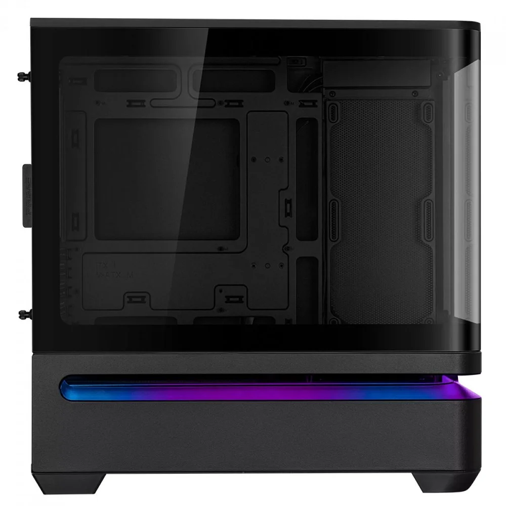 Imagem 2 de 5 do produto Gabinete Asus Prime Ap202, ARGB, Mid Tower, Vidro Temperado, Matx, Sem Fonte, Sem Fan, Preto, 90dc00p0-b00000