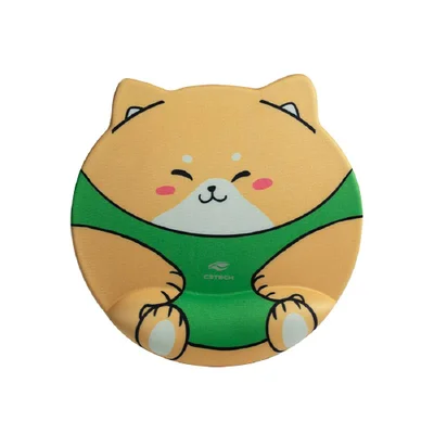 Mouse Pad C3tech Mp-500gn Ergonômico Gato Verde C/ Apoio Gel