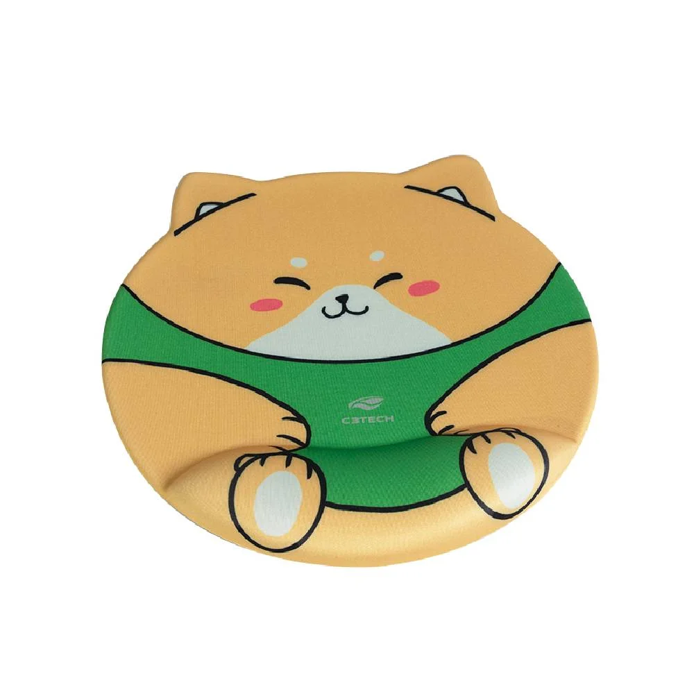 Imagem 2 de 3 do produto Mouse Pad C3tech Mp-500gn Ergonômico Gato Verde C/ Apoio Gel