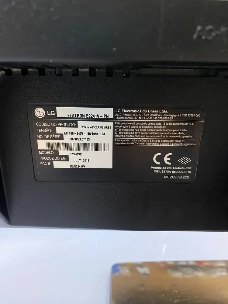 Monitor Lg Flatron E2241v-pn 21,5" LED Full Hd HDMI Vga DVI (seminovo) Monitor Lg Flatron E2241v-pn 21,5" LED Full Hd HDMI Vga DVI (seminovo)