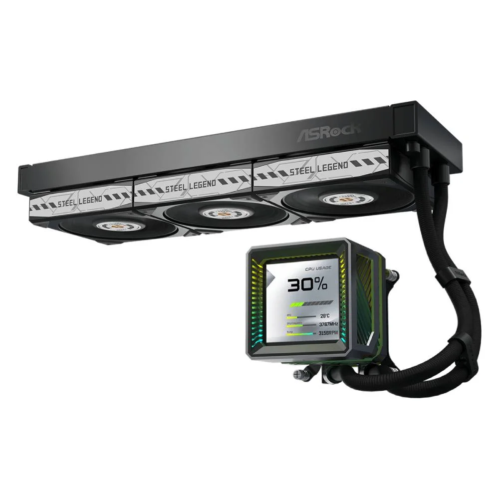Imagem 5 de 5 do produto Water Cooler Asrock Steel Legend Dark 360 Lcd Amd/intel - 90-asla36-baaga5