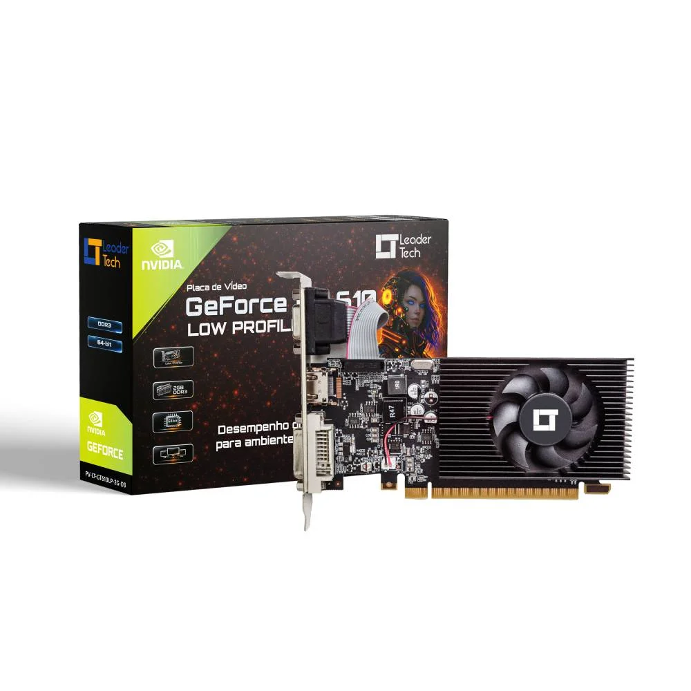 Placa De Vídeo Leadertech Geforce Gt 610 Low Profile 2gb Ddr3 64 Bits - Pv-lt-gt610lp-2g-d3
