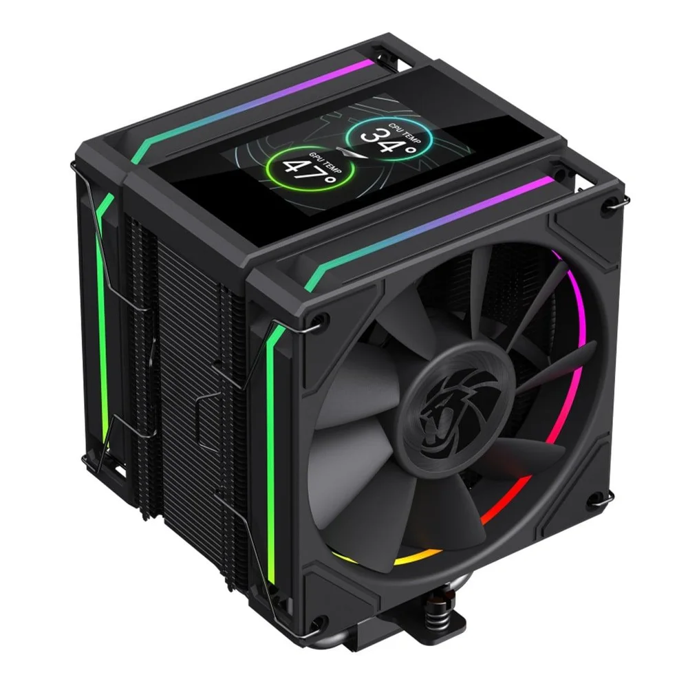 Imagem 5 de 5 do produto Air Cooler Para Processador Gamemax Sigma 620 Bk, ARGB, 2x 120mm, Com Display Lcd, Intel-amd, Preto