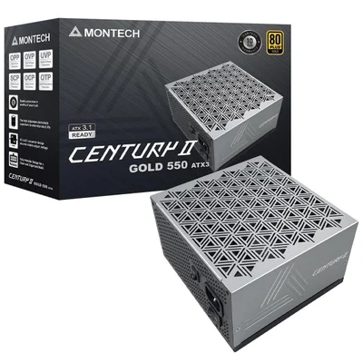Fonte Montech Century Ii 550w, 80 Plus Gold, Atx 3.1, Pfc Ativo, Full Modular, Cinza