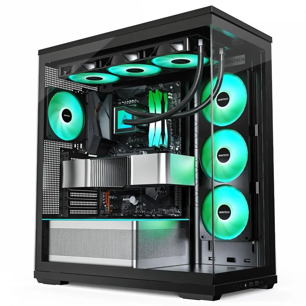 Imagem 2 de 5 do produto Gabinete Gamer Montech Tg3, ARGB, Mid Tower, Atx, Sem Fonte, Com 4 Fans, Preto