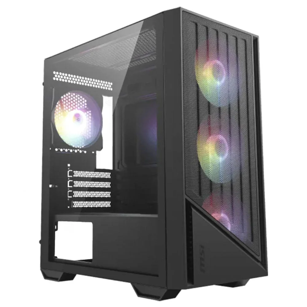 Imagem 2 de 5 do produto Gabinete Gamer Msi Pro Force M051a, Mini Tower, Vidro Temperado, M-atx, Com 4 Fans RGB, Preto, 306-7g12n03-hh9