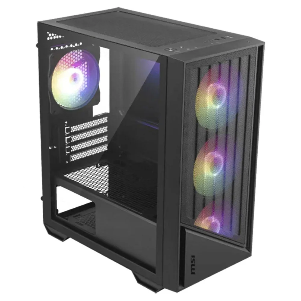 Imagem 5 de 5 do produto Gabinete Gamer Msi Pro Force M051a, Mini Tower, Vidro Temperado, M-atx, Com 4 Fans RGB, Preto, 306-7g12n03-hh9