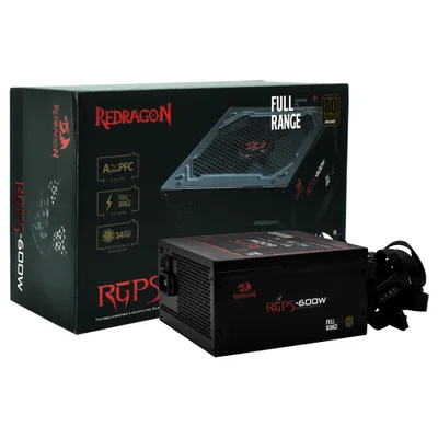 Fonte De Alimentação Redragon Gc-ps002 600w Atx Não Modular 80 Plus Bronze Pfc Ativo Bivolt Silenciosa Gamer PC