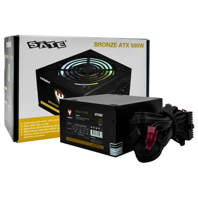Fonte De Alimentação Satellite Atx500 500w Atx Não Modular 80 Plus Bronze RGB Cooler Silencioso Bivolt PC Gamer