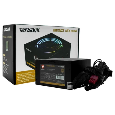 Fonte De Alimentação Satellite Atx600 600w Atx Não Modular 80 Plus Bronze Bivolt Silenciosa Para PC Gamer