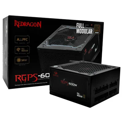 Fonte De Alimentação Redragon Gc-ps003 600w Atx Semi Modular 80 Plus Bronze Pfc Ativo Silenciosa Gamer PC