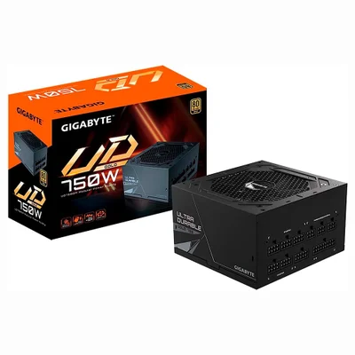 Fonte De Alimentação Gigabyte Gp-ud750gm 750w Atx Modular 80 Plus Gold Pfc Ativo Bivolt Preto